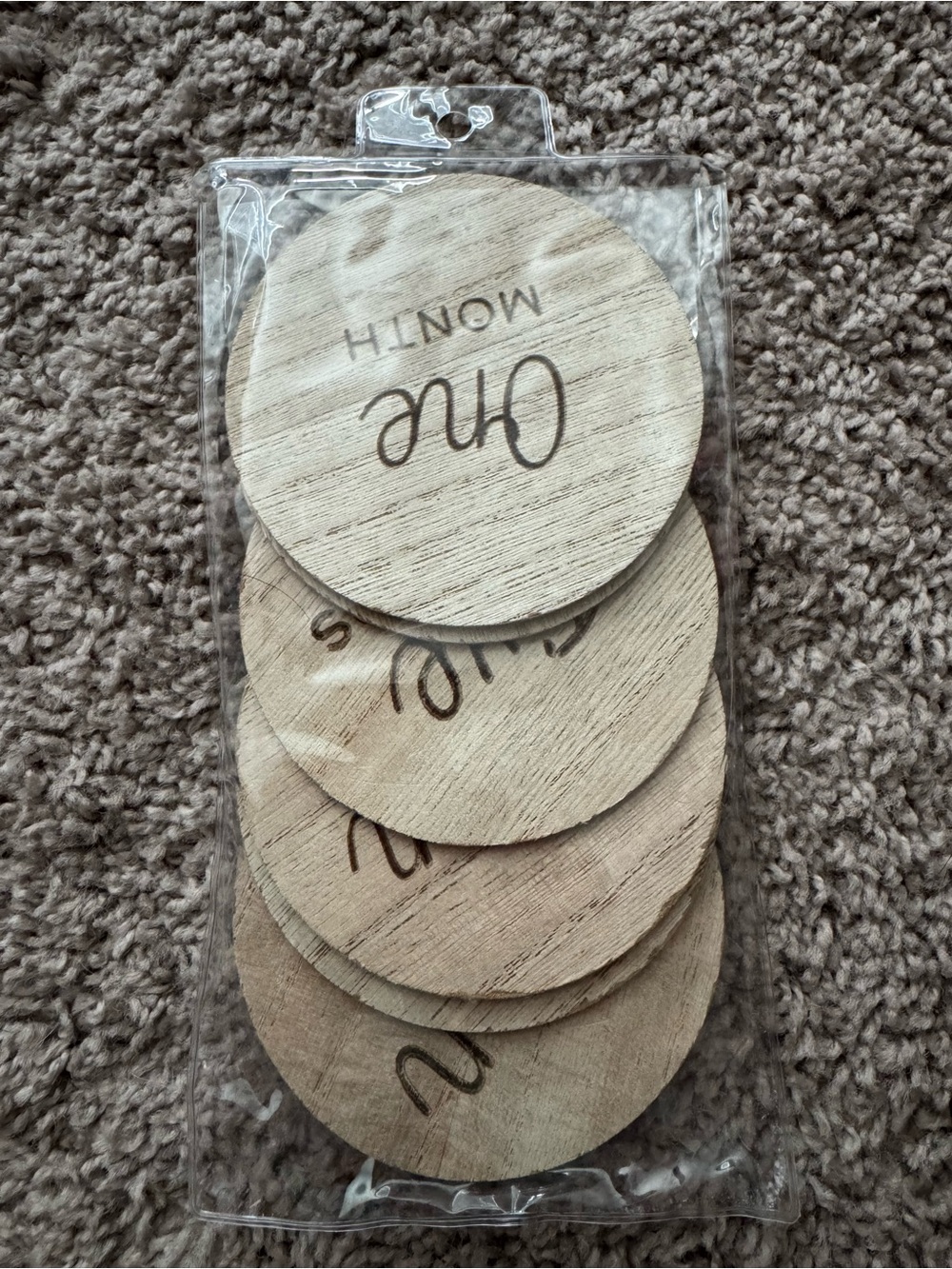 Wooden Monthly Baby Milestone Discs - Neutral Wood Color